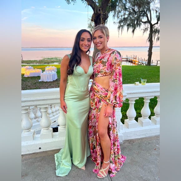 Bronx and Banco Sienna One Sleeve Gown in Rose - Picture 1 of 6